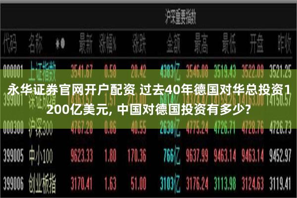 永华证券官网开户配资 过去40年德国对华总投资1200亿美元, 中国对德国投资有多少?