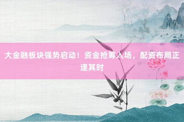大金融板块强势启动！资金抢筹入场，配资布局正逢其时