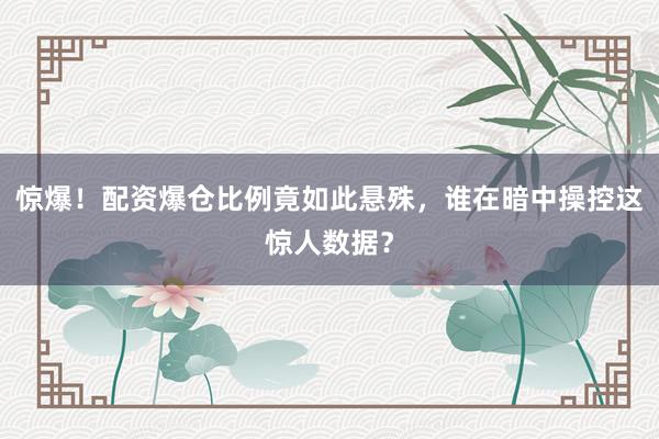惊爆！配资爆仓比例竟如此悬殊，谁在暗中操控这惊人数据？
