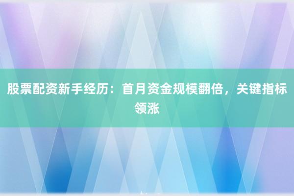 股票配资新手经历:首月资金规模翻倍,关键指标领涨