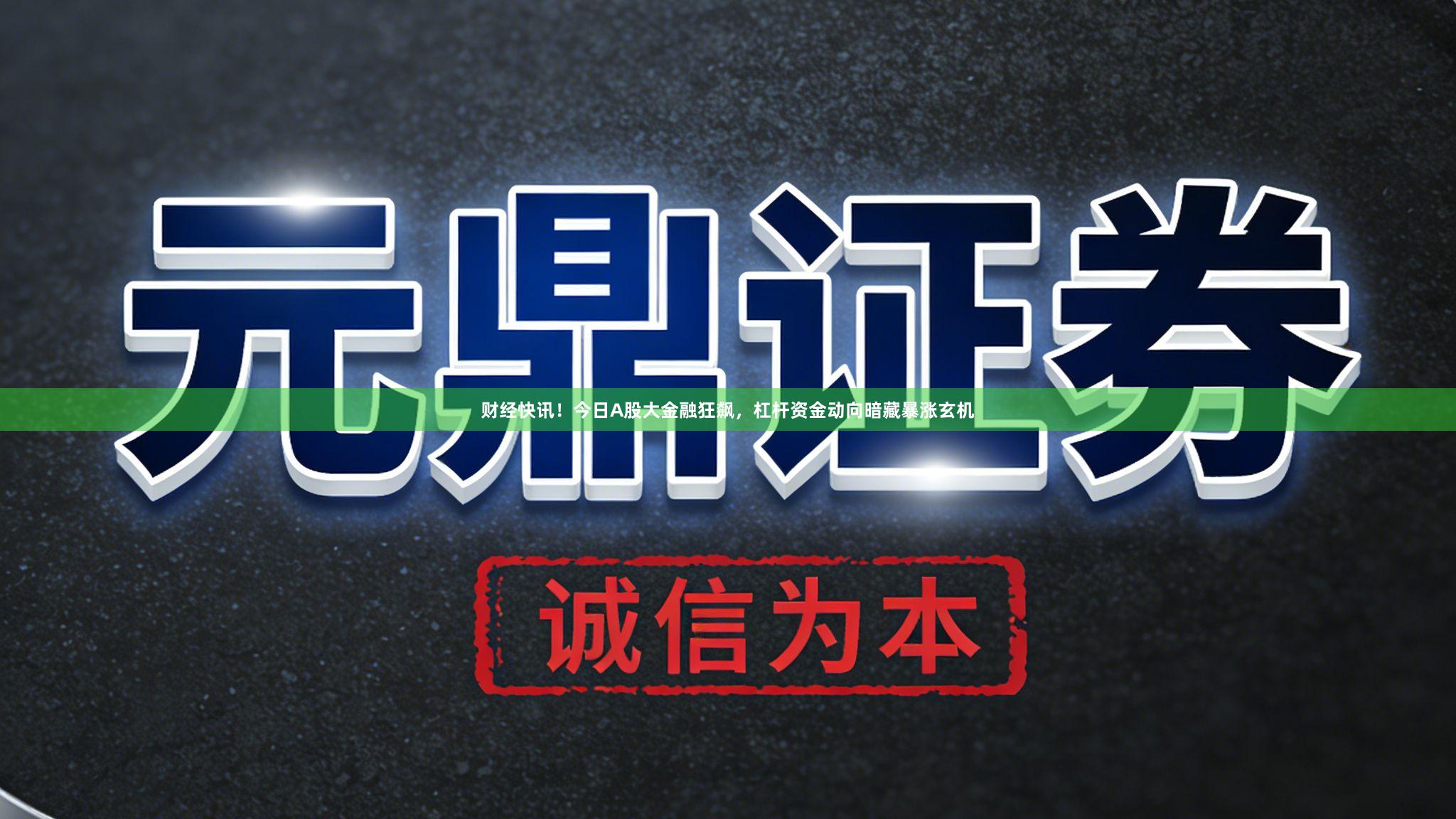 财经快讯!今日A股大金融狂飙,杠杆资金动向暗藏暴涨玄机