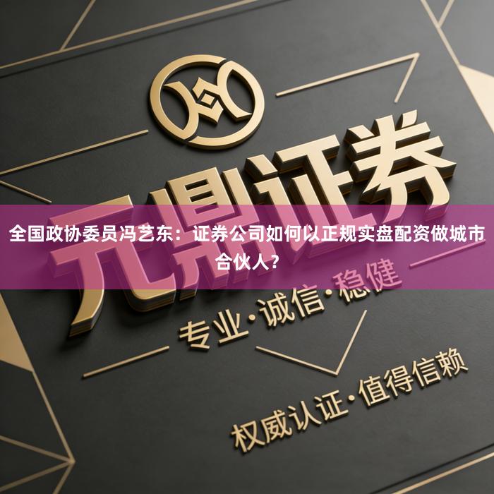 全国政协委员冯艺东：证券公司如何以正规实盘配资做城市合伙人？