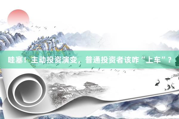 哇塞！主动投资演变，普通投资者该咋“上车”？
