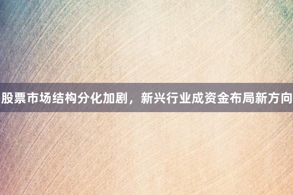 股票市场结构分化加剧，新兴行业成资金布局新方向