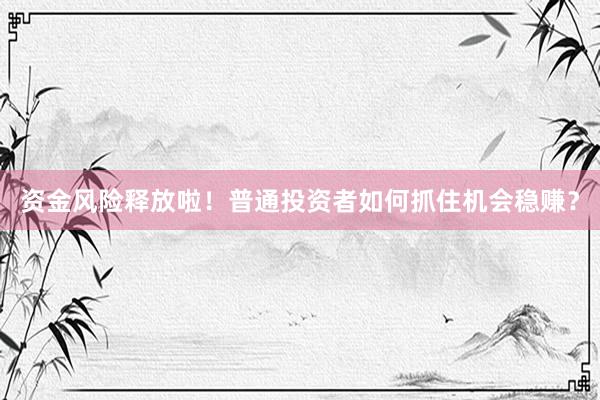 资金风险释放啦！普通投资者如何抓住机会稳赚？
