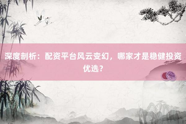 深度剖析:配资平台风云变幻,哪家才是稳健投资优选?