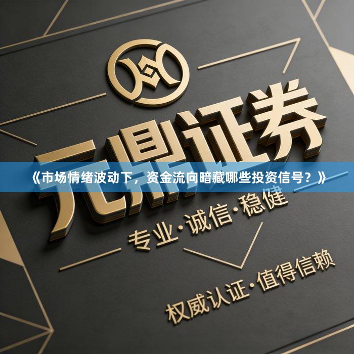 《市场情绪波动下，资金流向暗藏哪些投资信号？》